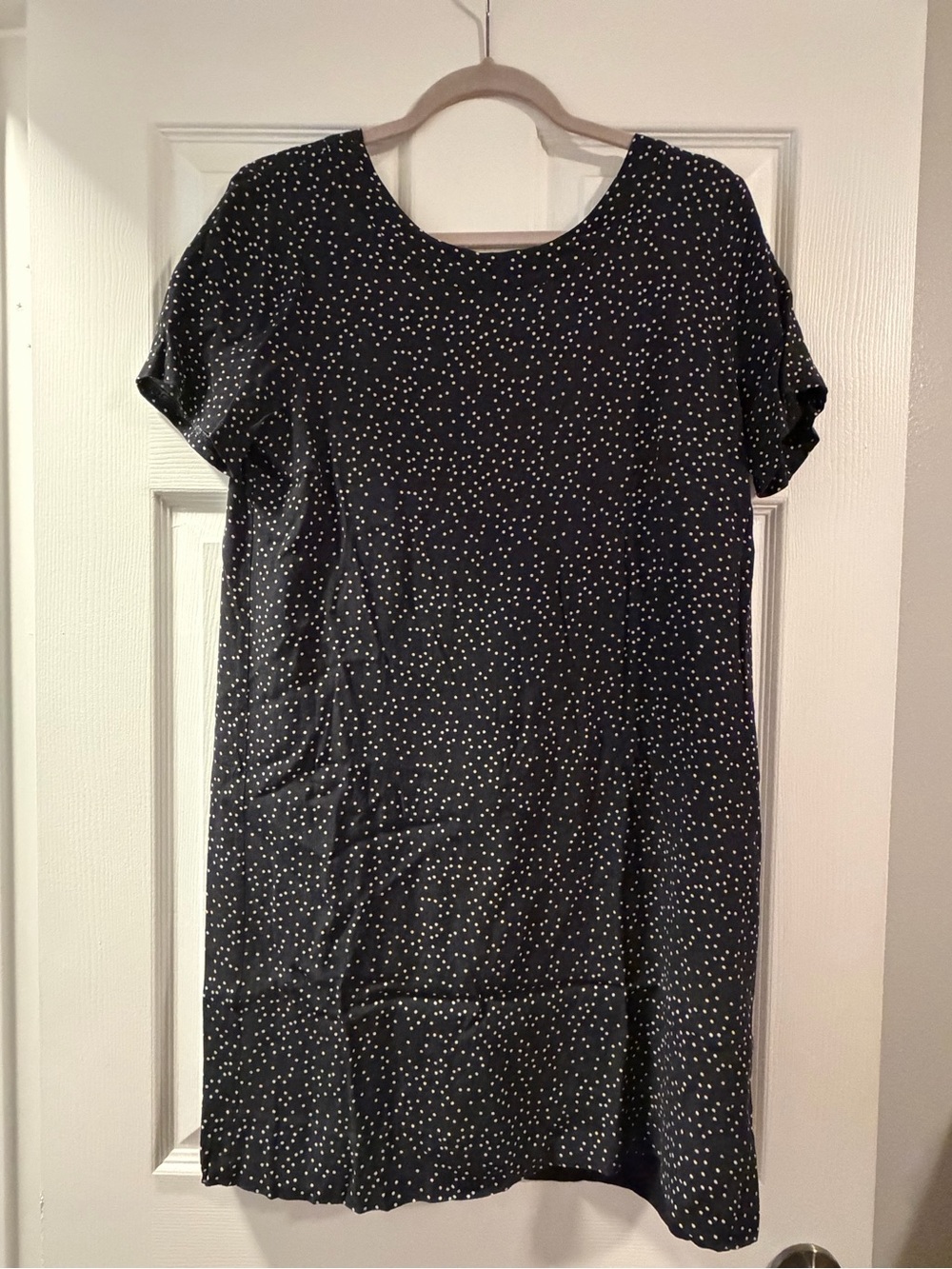 Madewell Black Dress with White Polka Dot Print